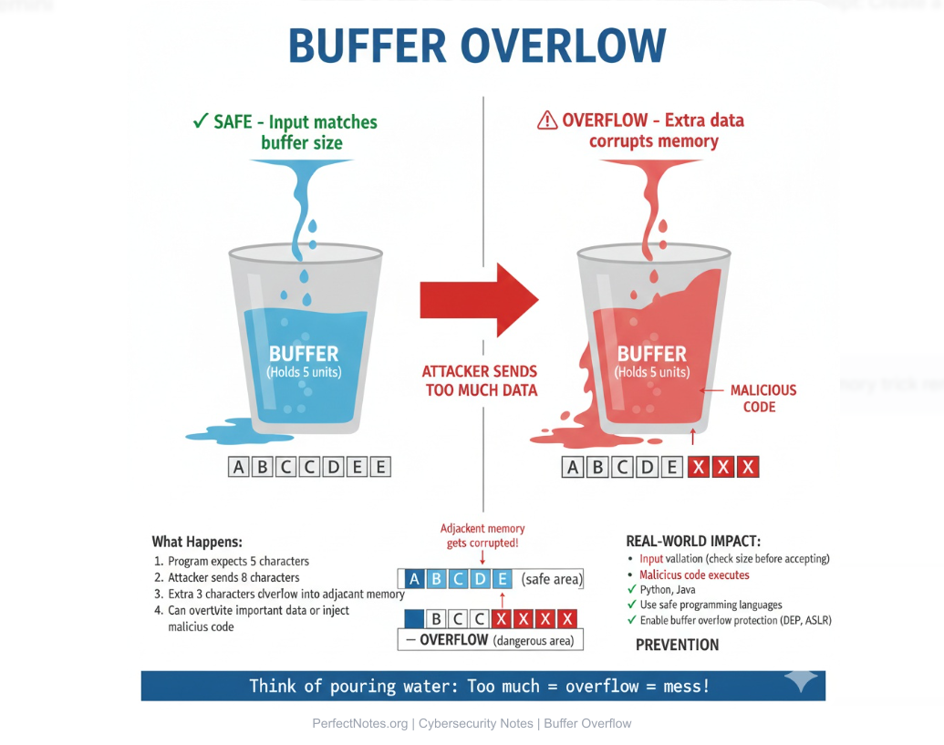 Buffer Overflow Explained - Memory Corruption Visualization